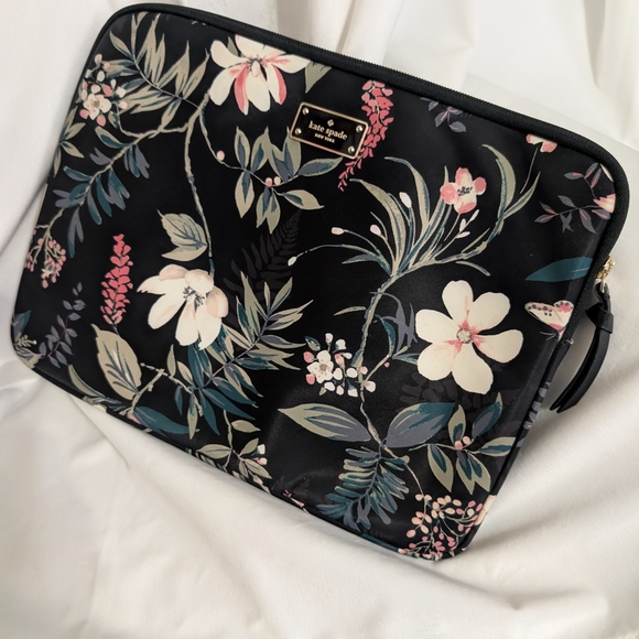 kate spade Accessories - Kate Spade Black Floral Laptop Sleeve